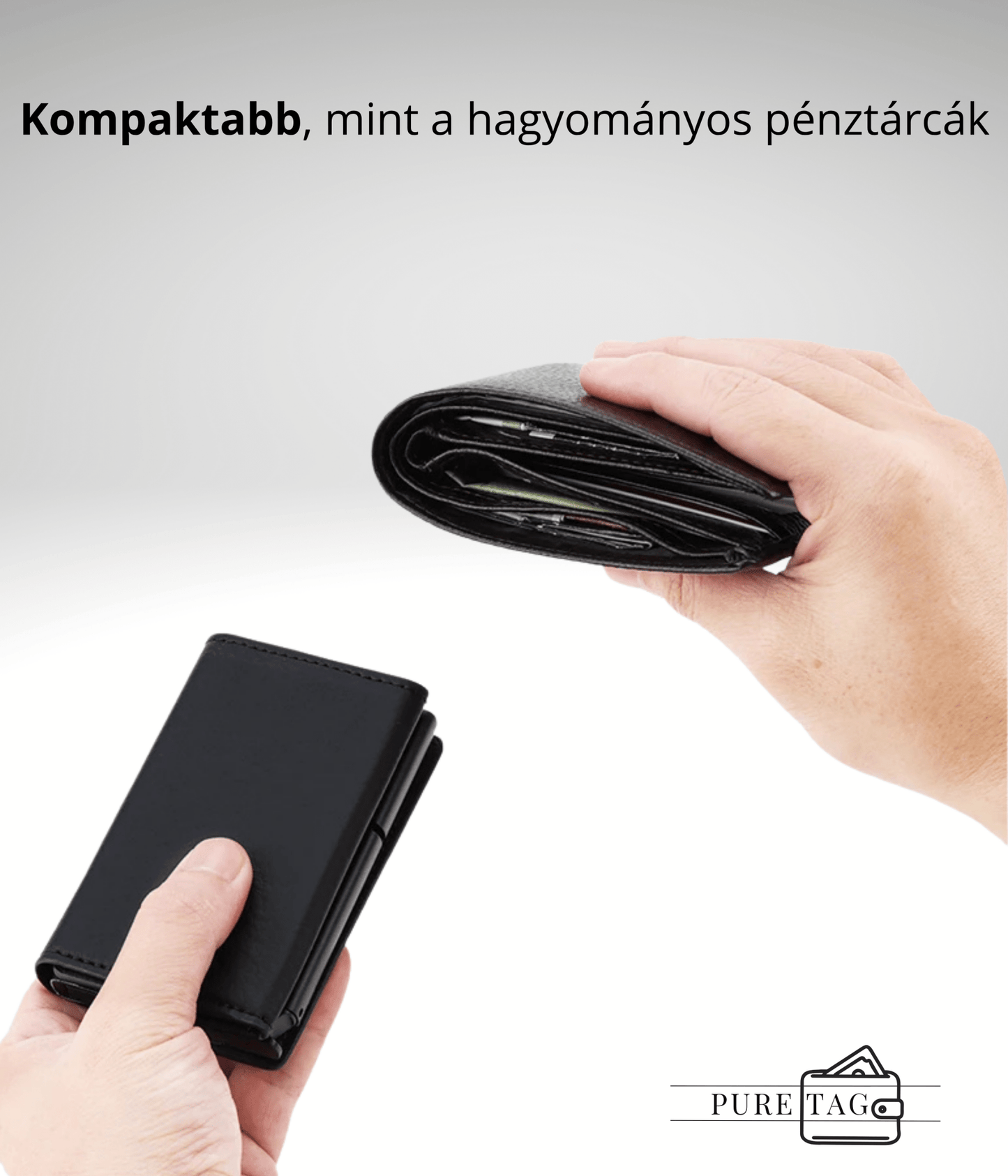 PureTag - Prémium bőr pénztárca maximális védelemmel - PureTag