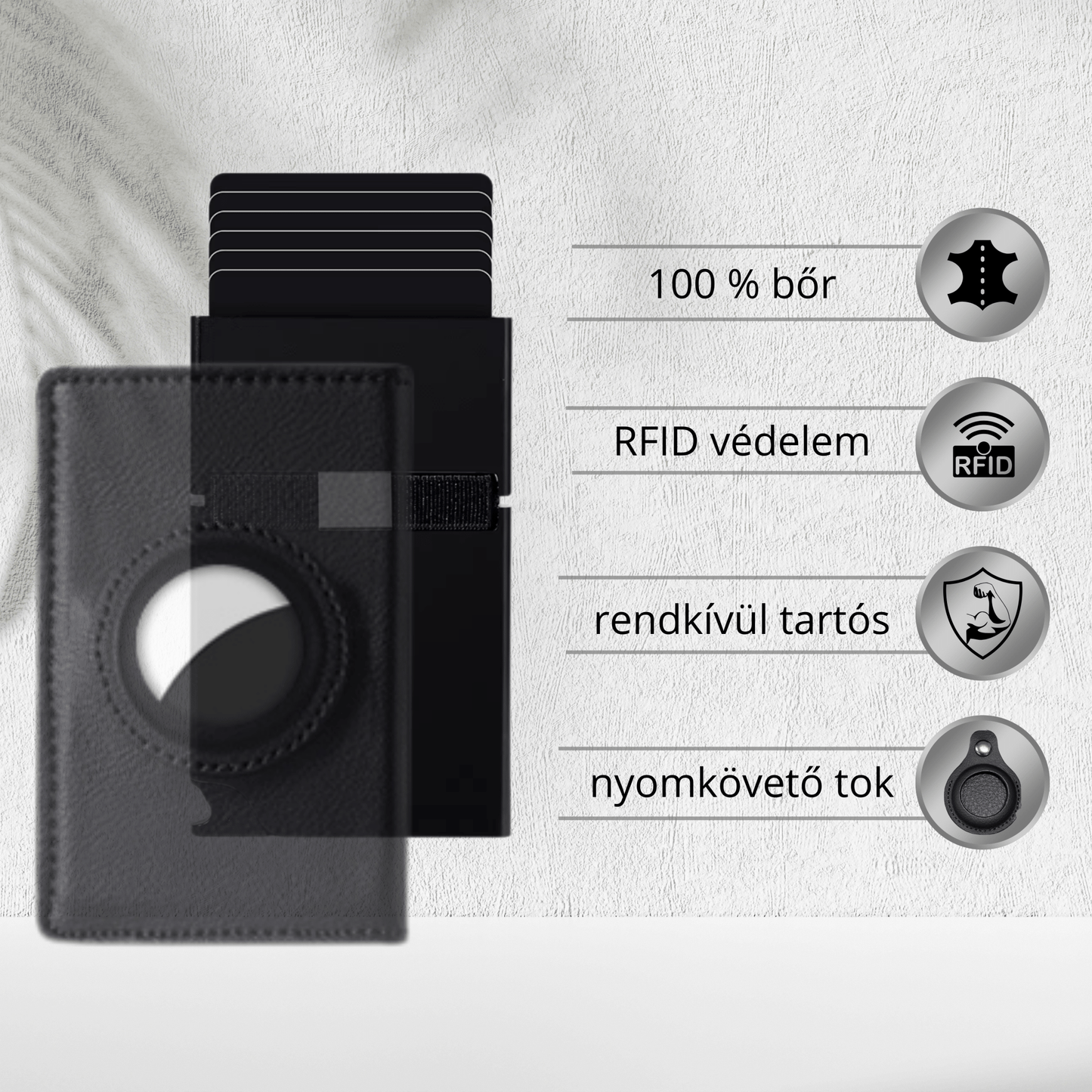 PureTag - Prémium bőr pénztárca maximális védelemmel - PureTag