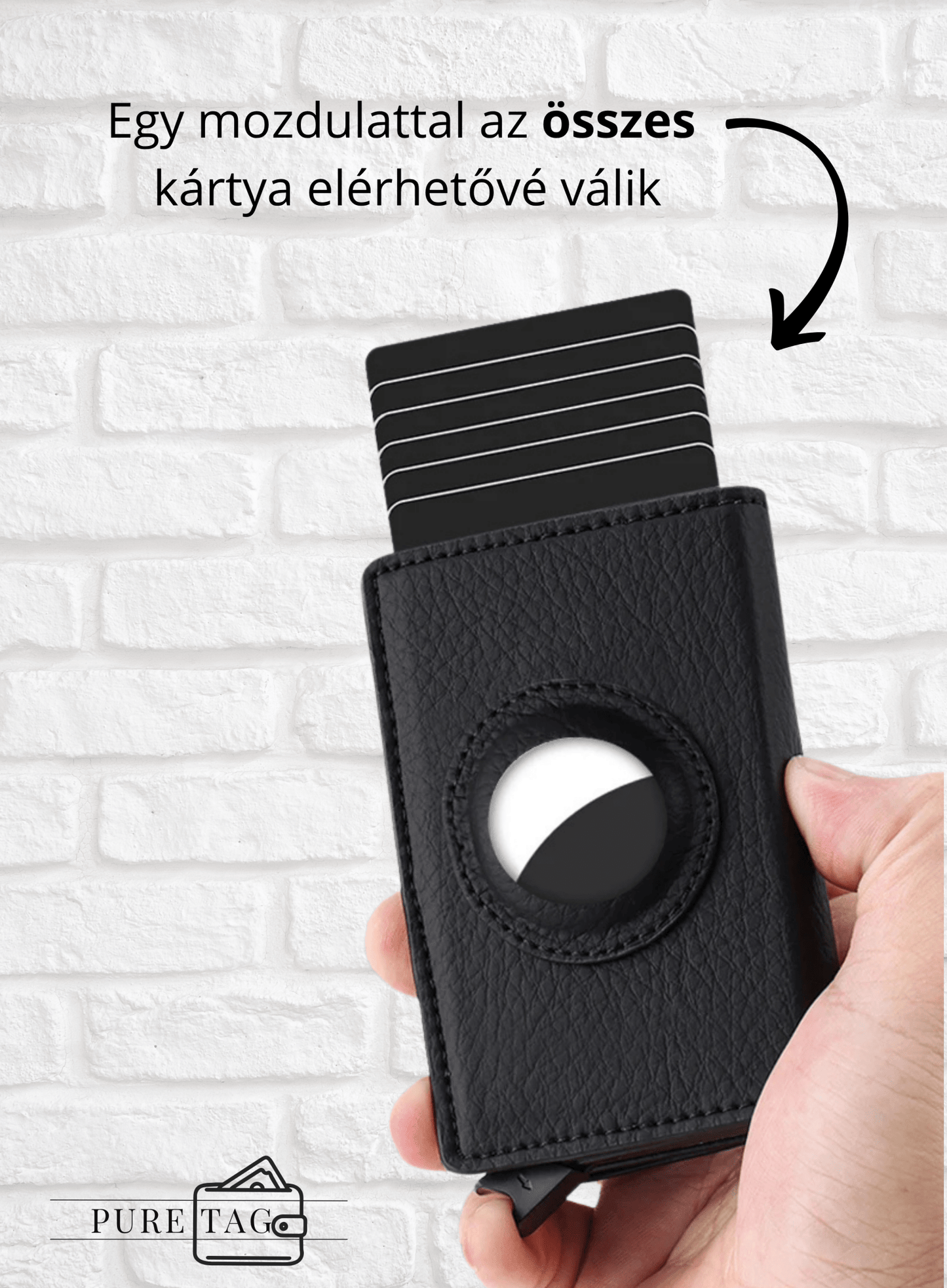 PureTag - Prémium bőr pénztárca maximális védelemmel - PureTag