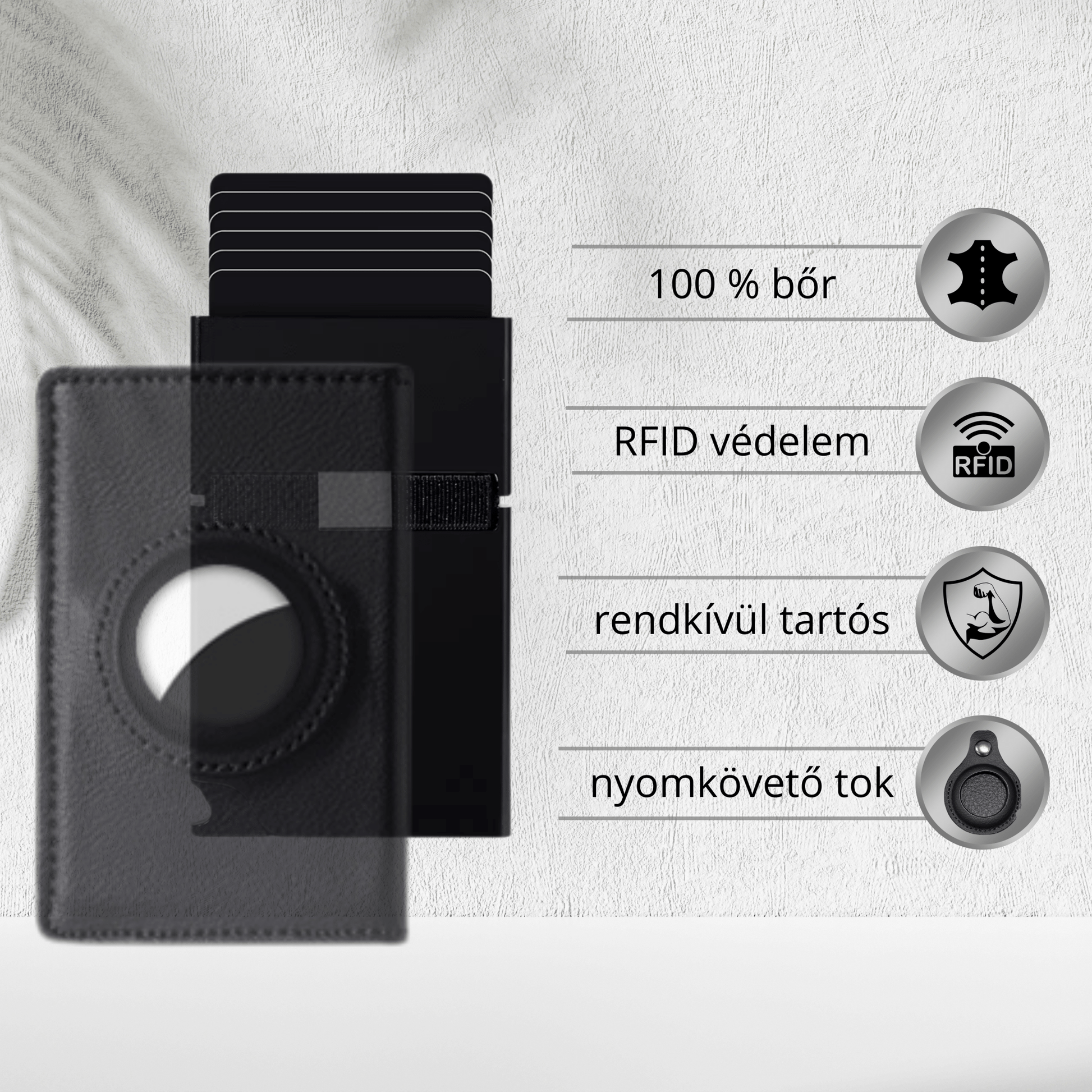 PureTag - Prémium bőr pénztárca maximális védelemmel - PureTag