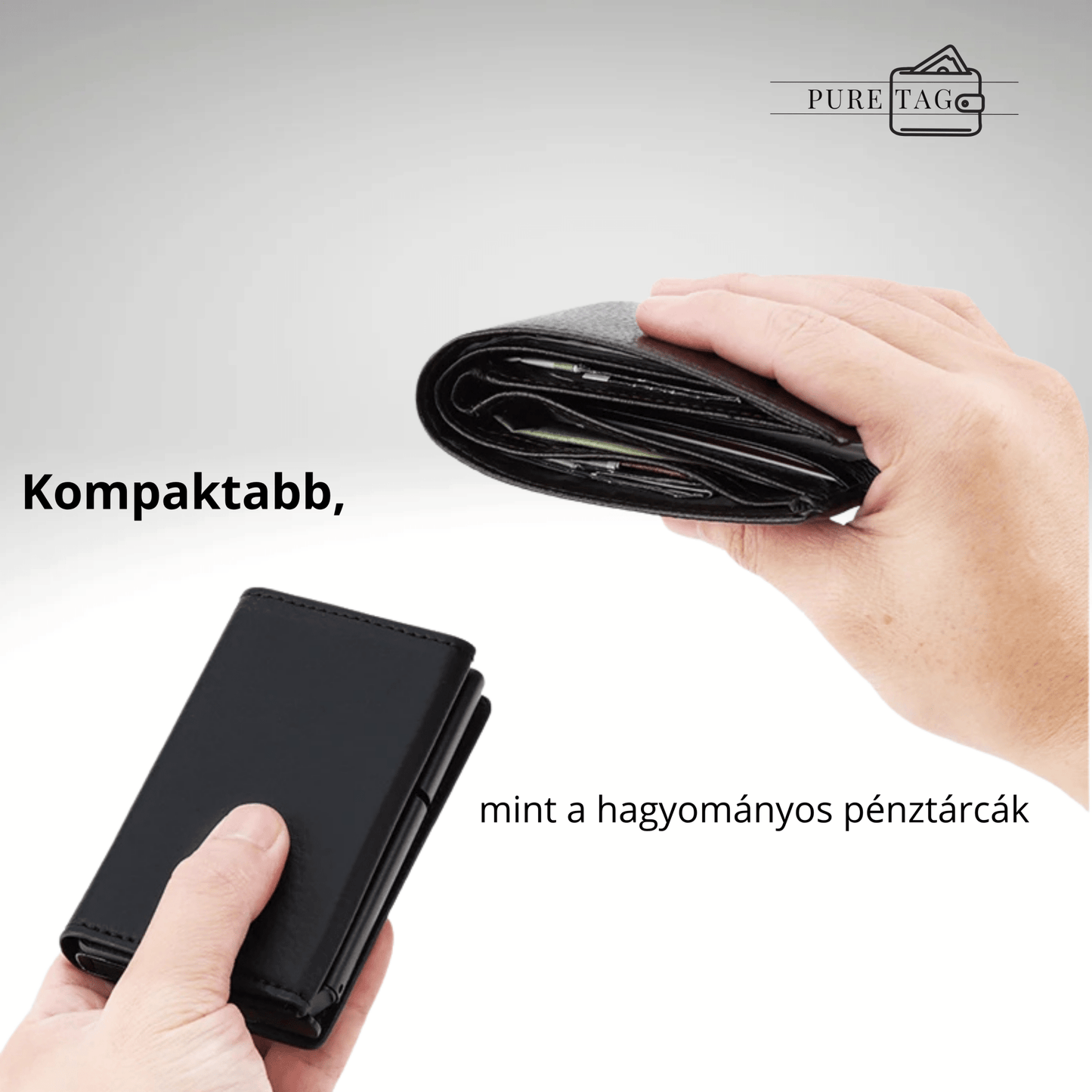PureTag - Prémium bőr pénztárca maximális védelemmel - PureTag