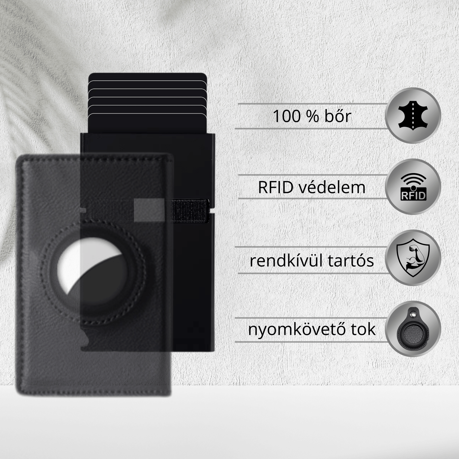 PureTag - Prémium bőr pénztárca maximális védelemmel - PureTag